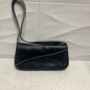 Kenneth Cole Black Shoulder Bag with White Trim